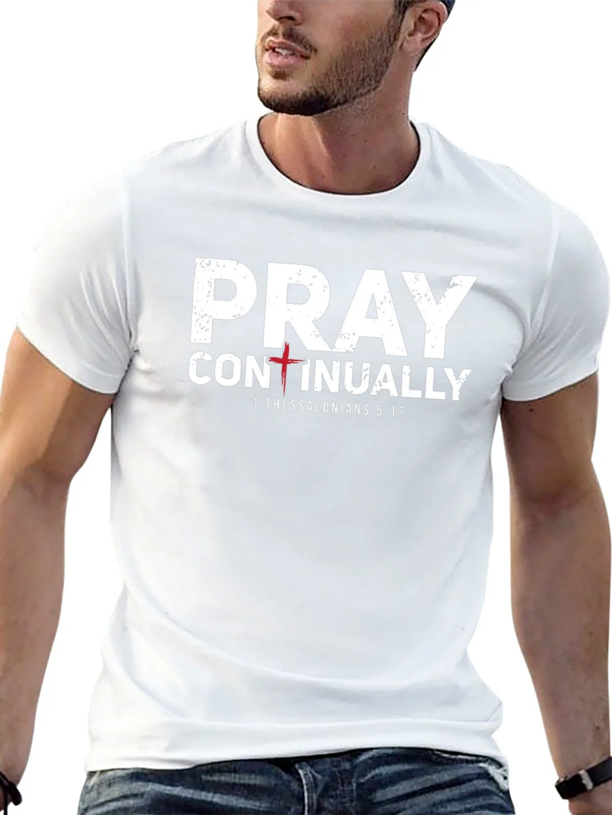 Pray Continually T-Shirt - 1 Thessalonians 5:17 - Christian product image 4