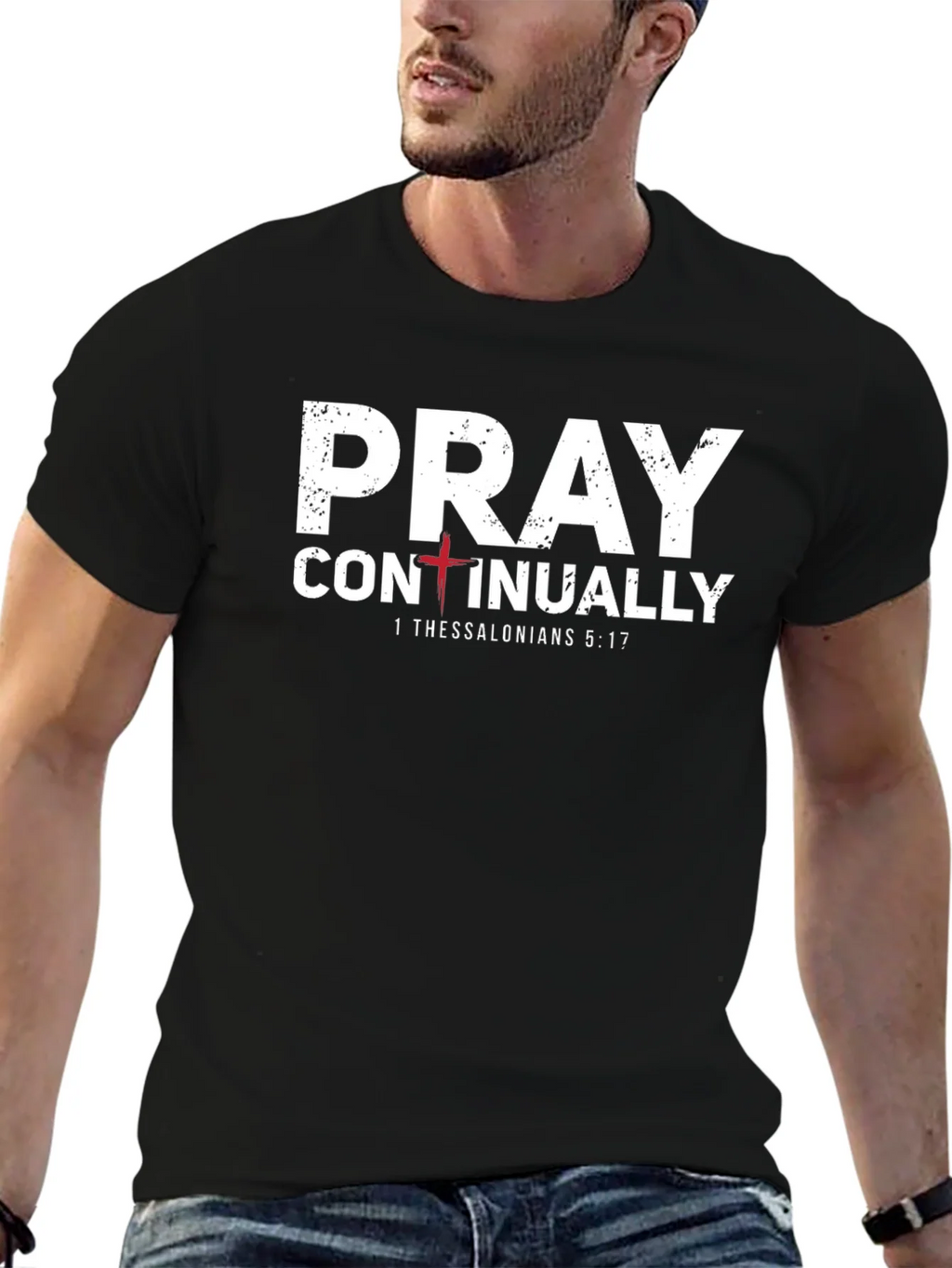 Pray Continually T-Shirt - 1 Thessalonians 5:17 - Christian product image 9