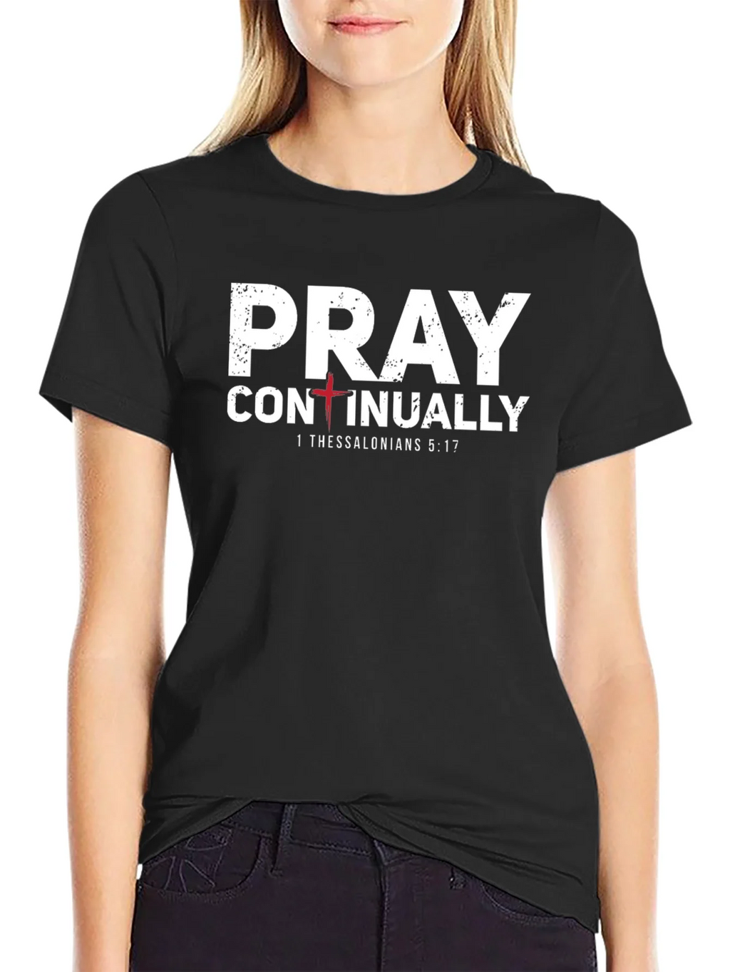 Pray Continually T-Shirt - 1 Thessalonians 5:17 - Christian product image 5