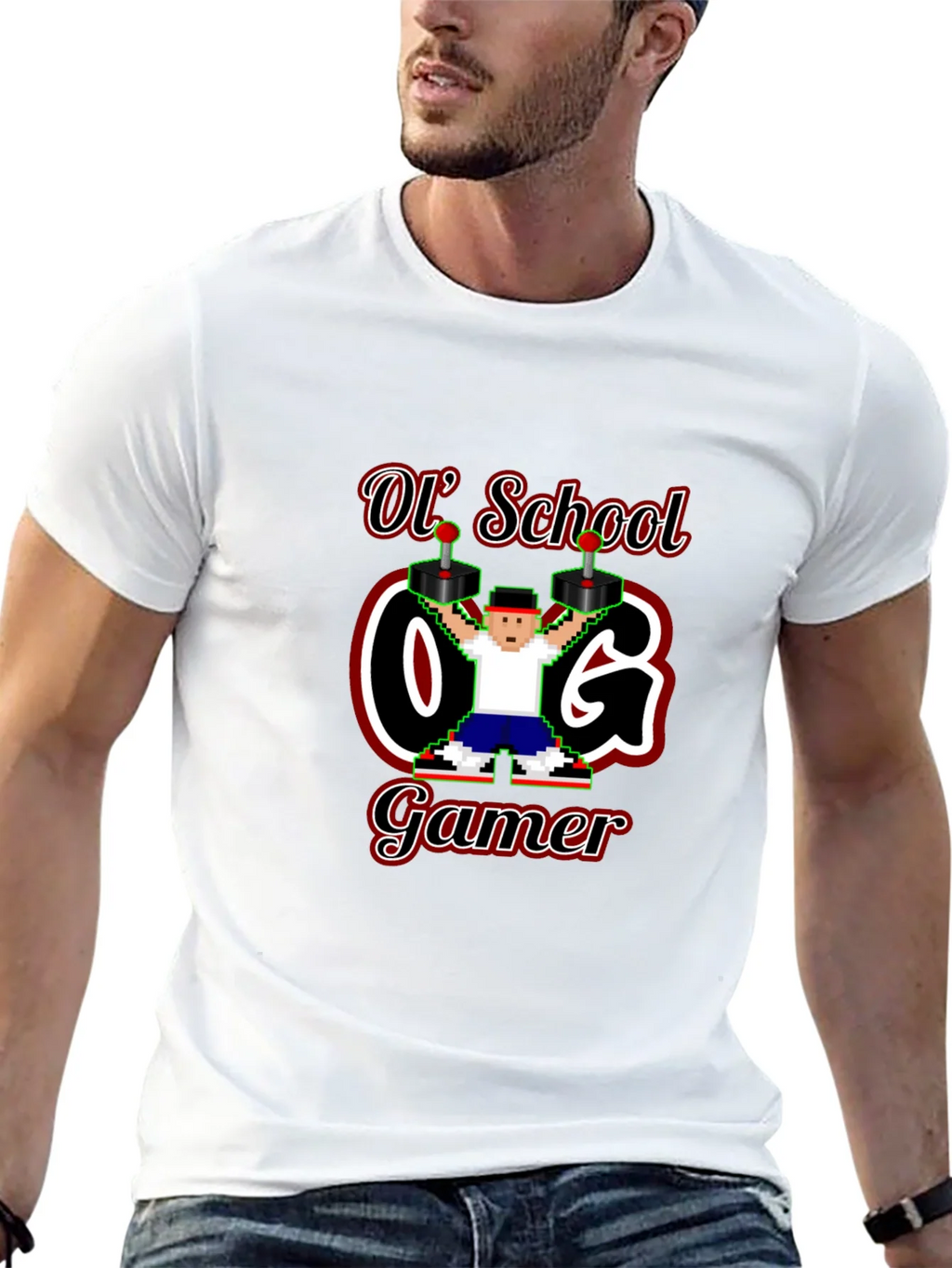 Retro Ol School O.G. Gamer Black T-Shirt product image 4