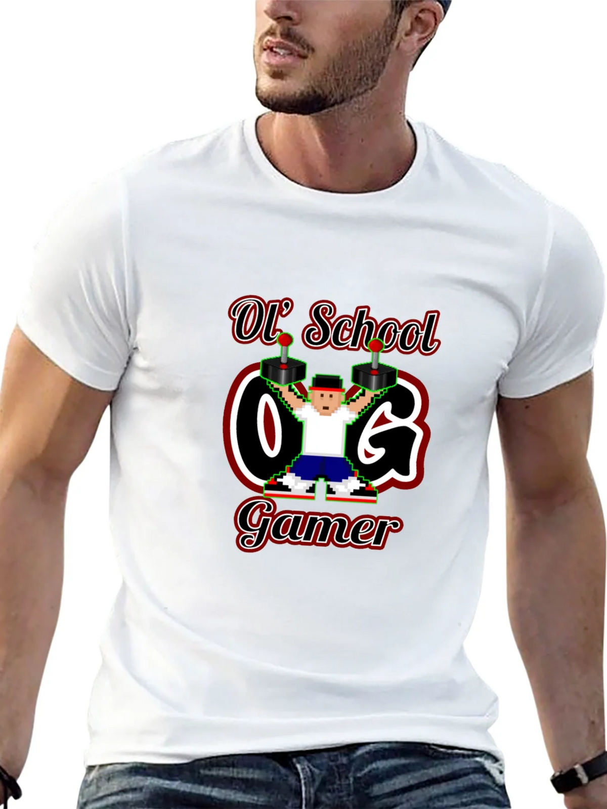 Retro Ol School O.G. Gamer Black T-Shirt product image 4