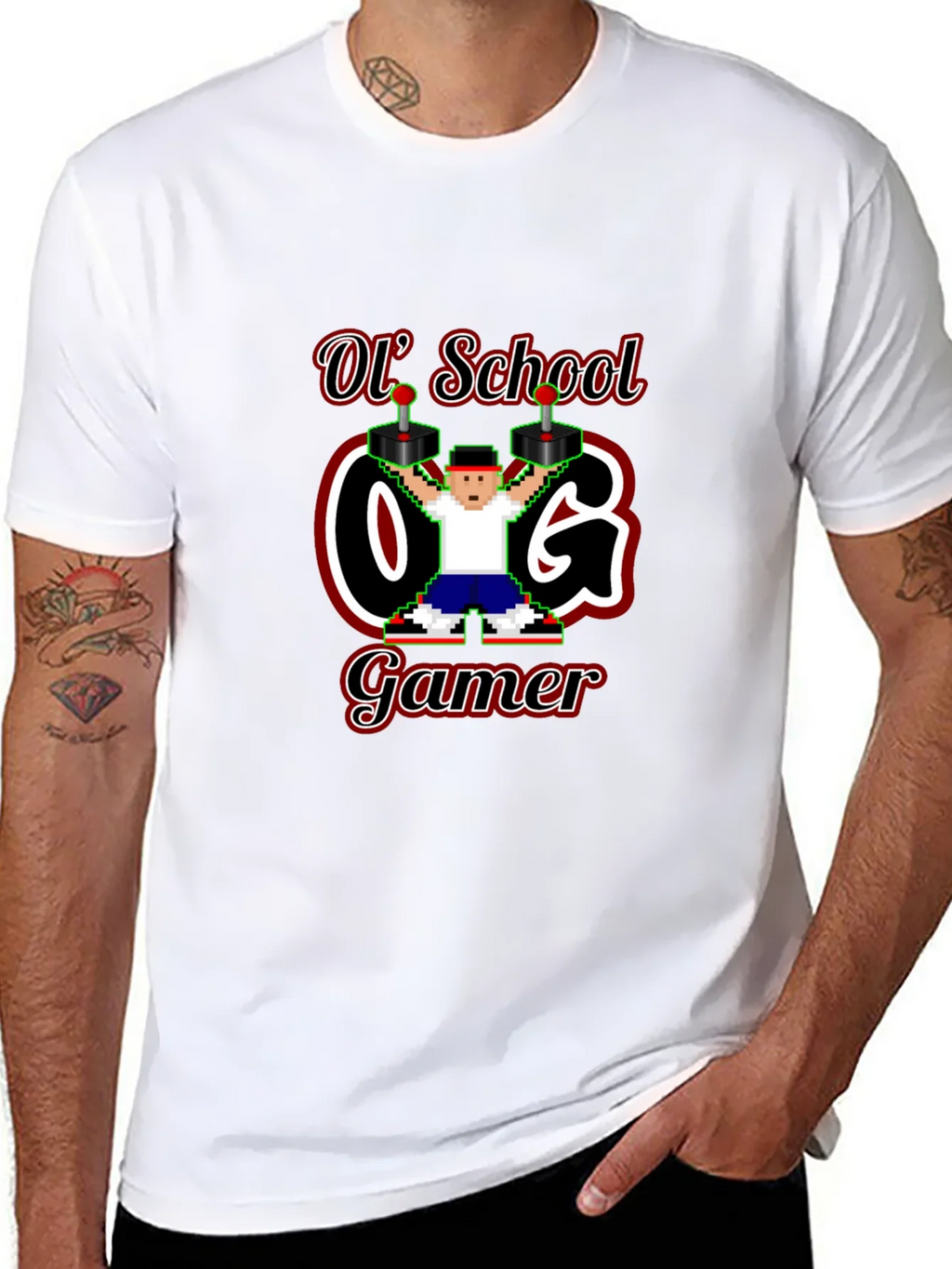 Retro Ol School O.G. Gamer Black T-Shirt product image 10