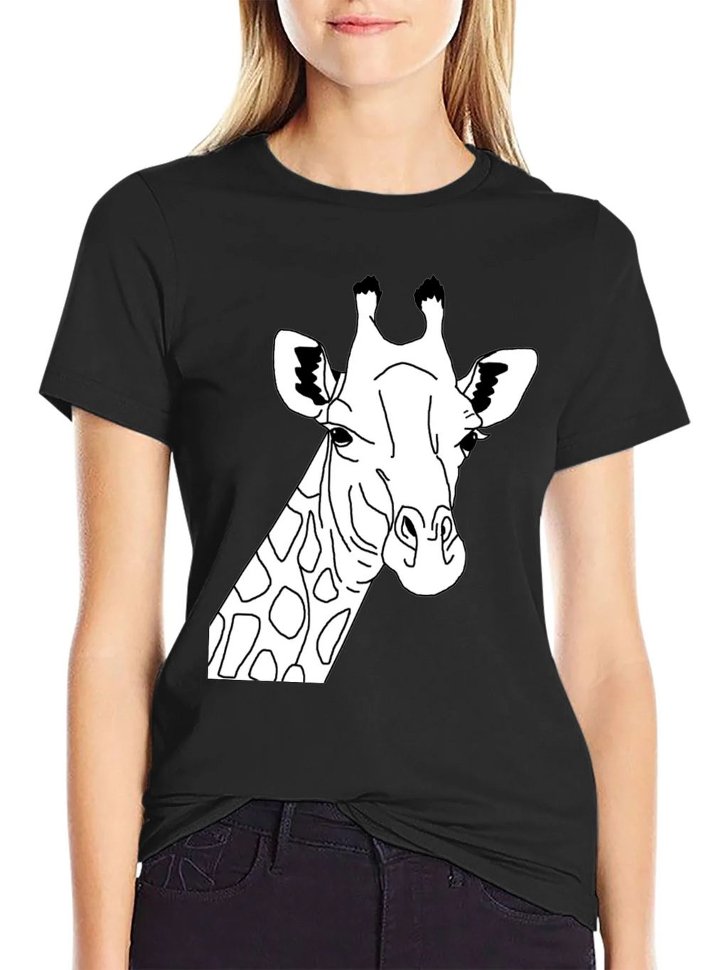 Giraffe Graphic Tee - Black Crew Neck T-Shirt product image 5