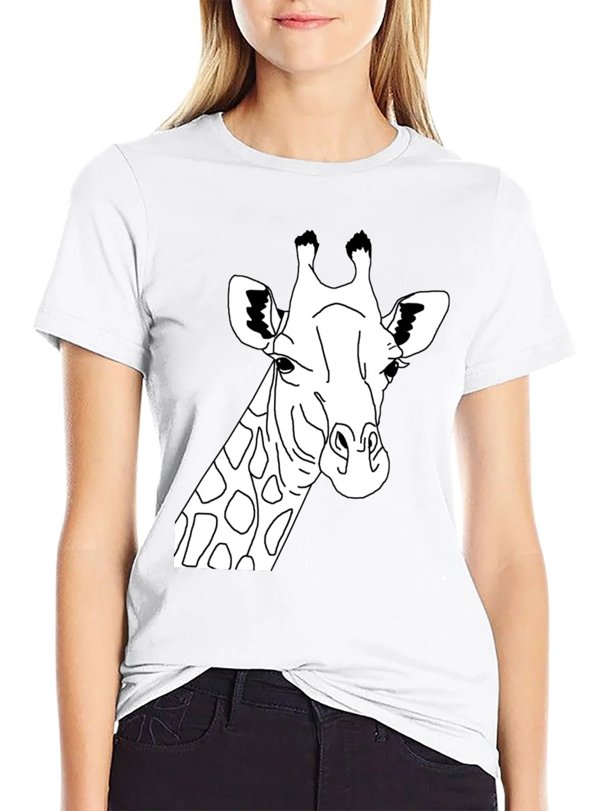 Giraffe Graphic Tee - Black Crew Neck T-Shirt product image 11
