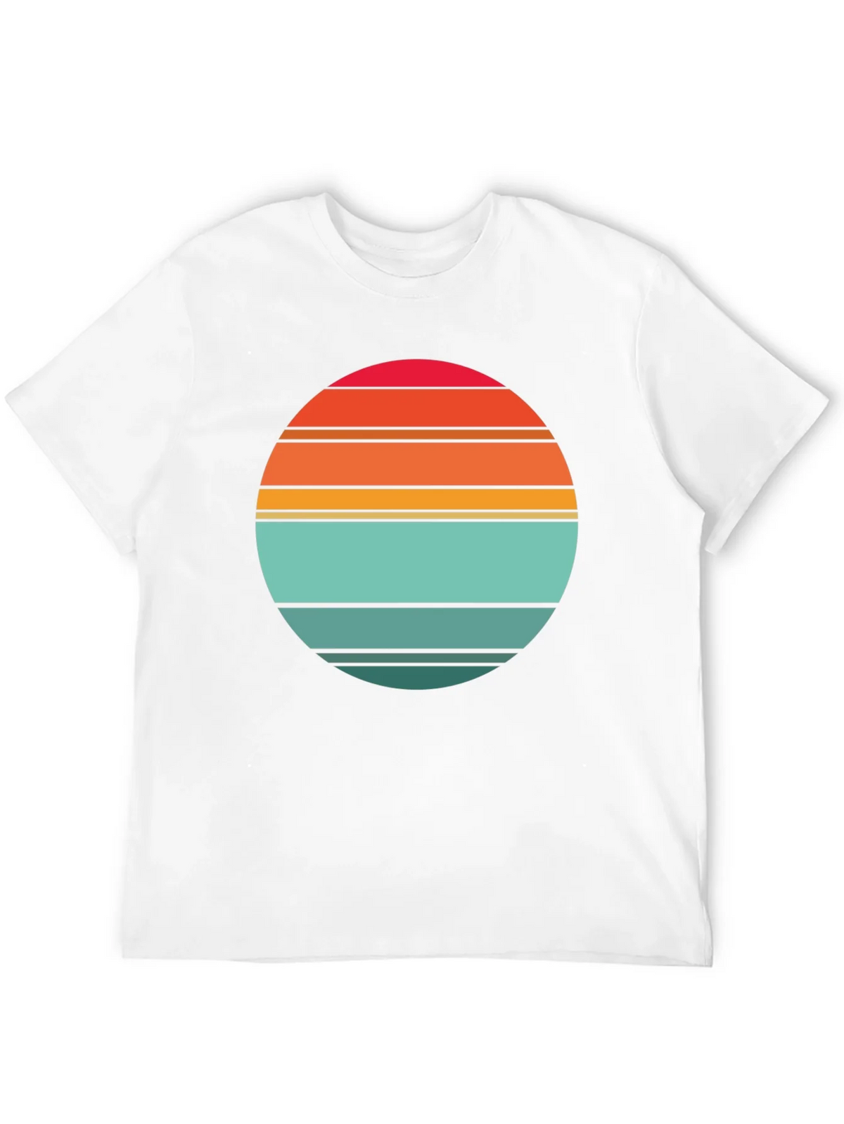 Retro Sunset Striped Graphic Tee - Black product image 3