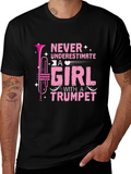 Never Underestimate A Girl With A Trumpet Black T-Shirt product image 1