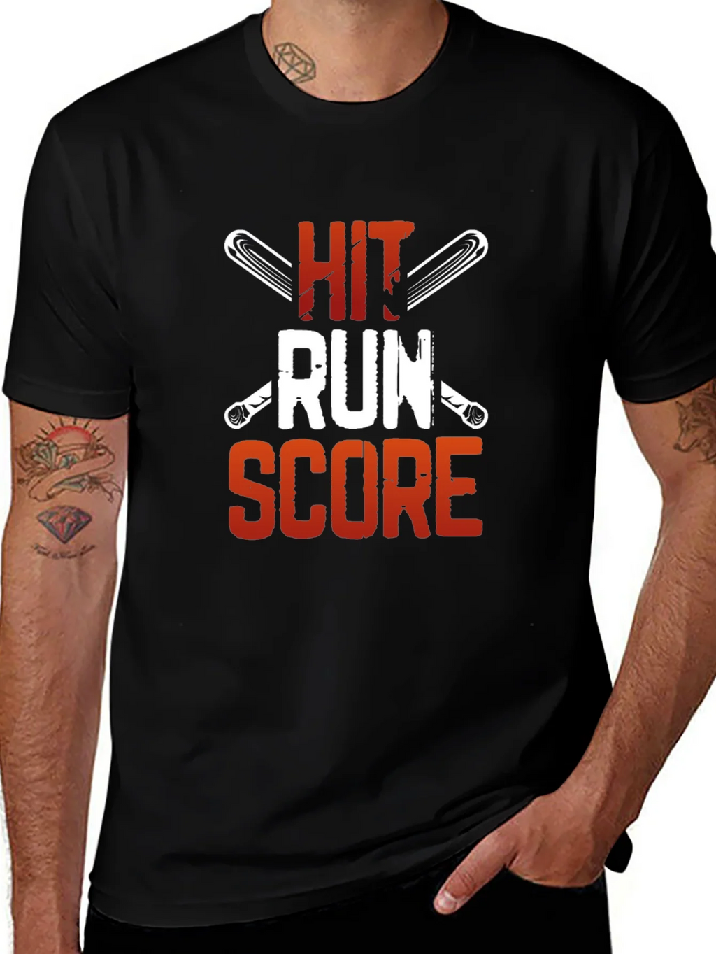 Hit Run Score Baseball T-Shirt product image 1