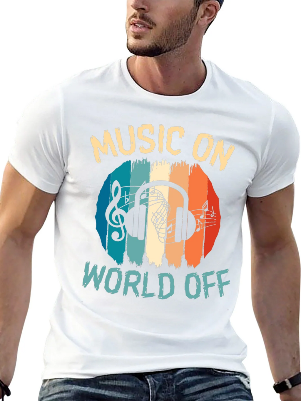Music On World Off Graphic Tee product image 4