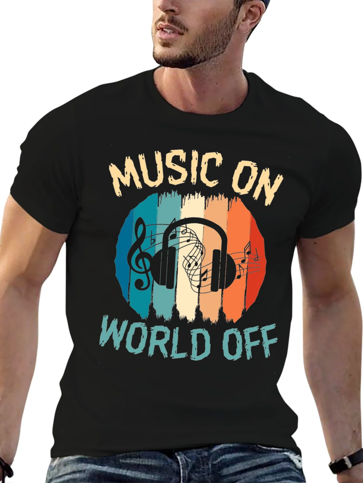 Music On World Off Graphic Tee product image 9