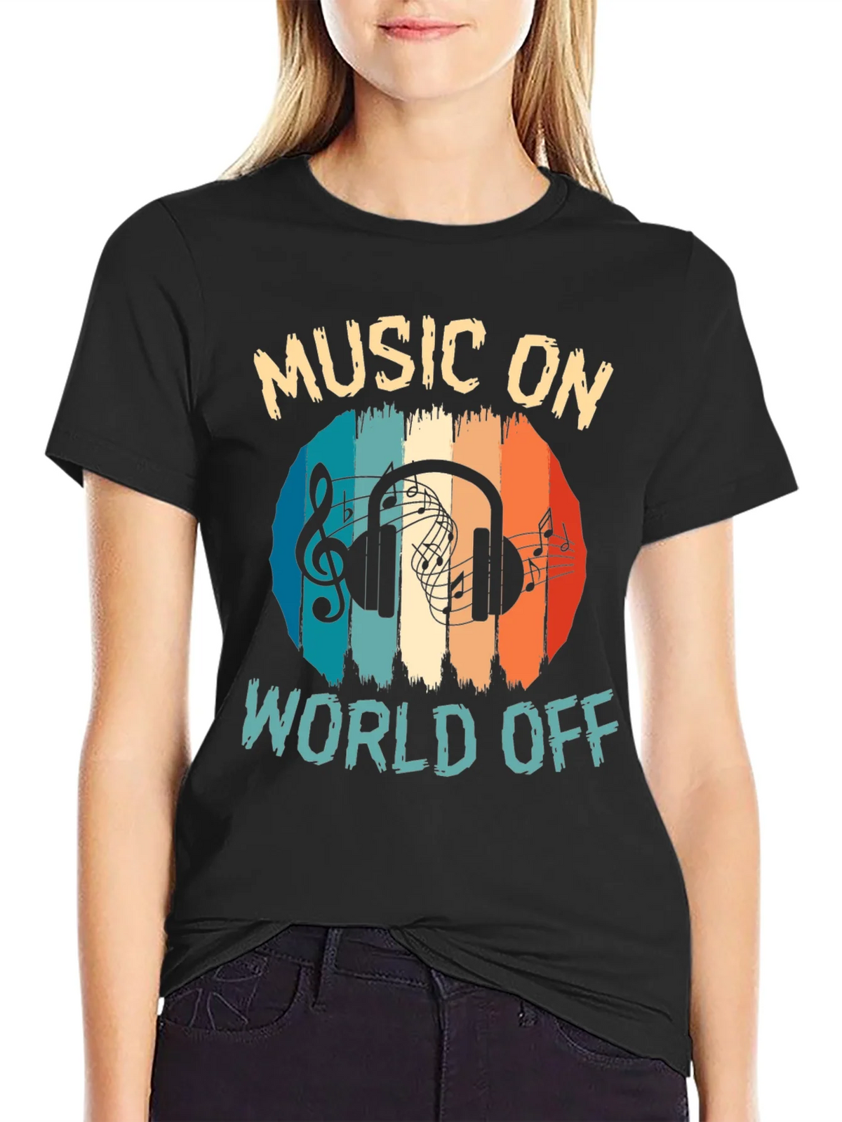 Music On World Off Graphic Tee product image 5