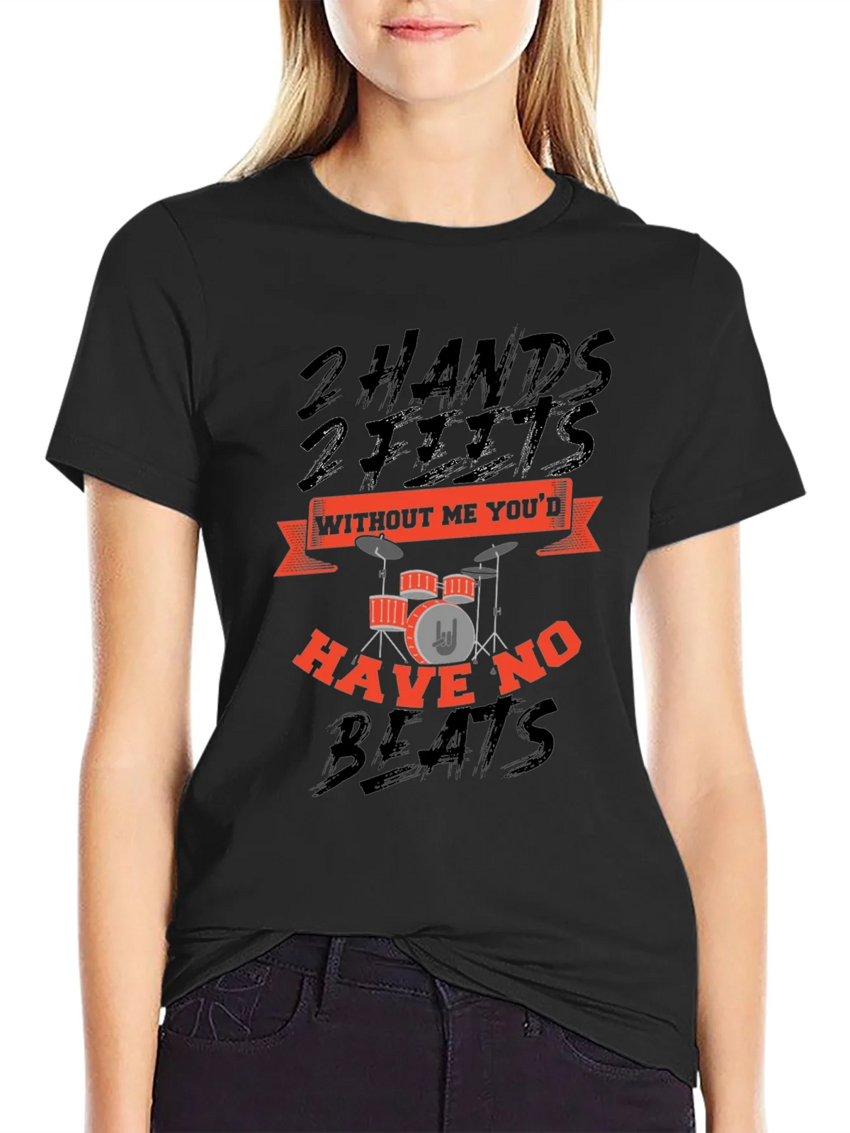 Drummer T-Shirt: 2 Hands 2 Feet No Beats Without Me product image 5