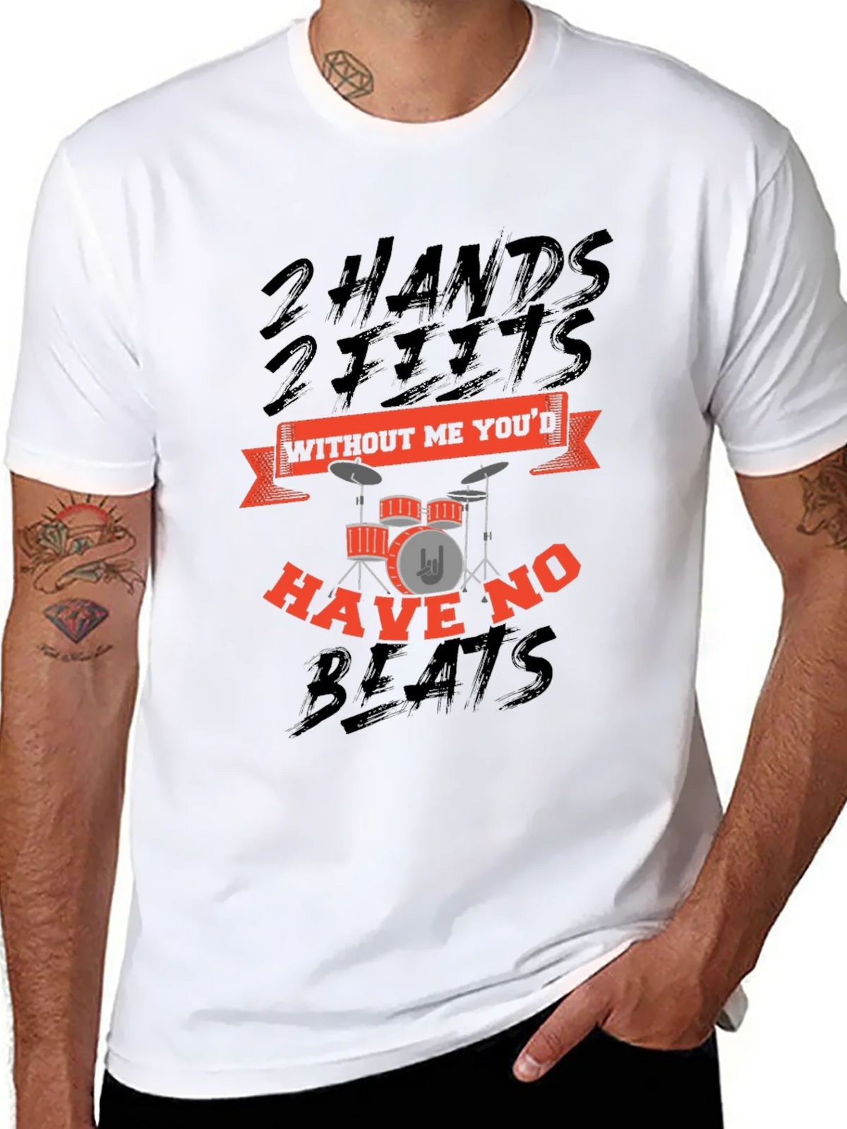 Drummer T-Shirt: 2 Hands 2 Feet No Beats Without Me product image 10