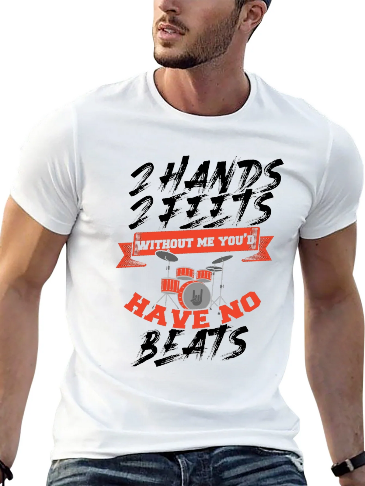 Drummer T-Shirt: 2 Hands 2 Feet No Beats Without Me product image 4