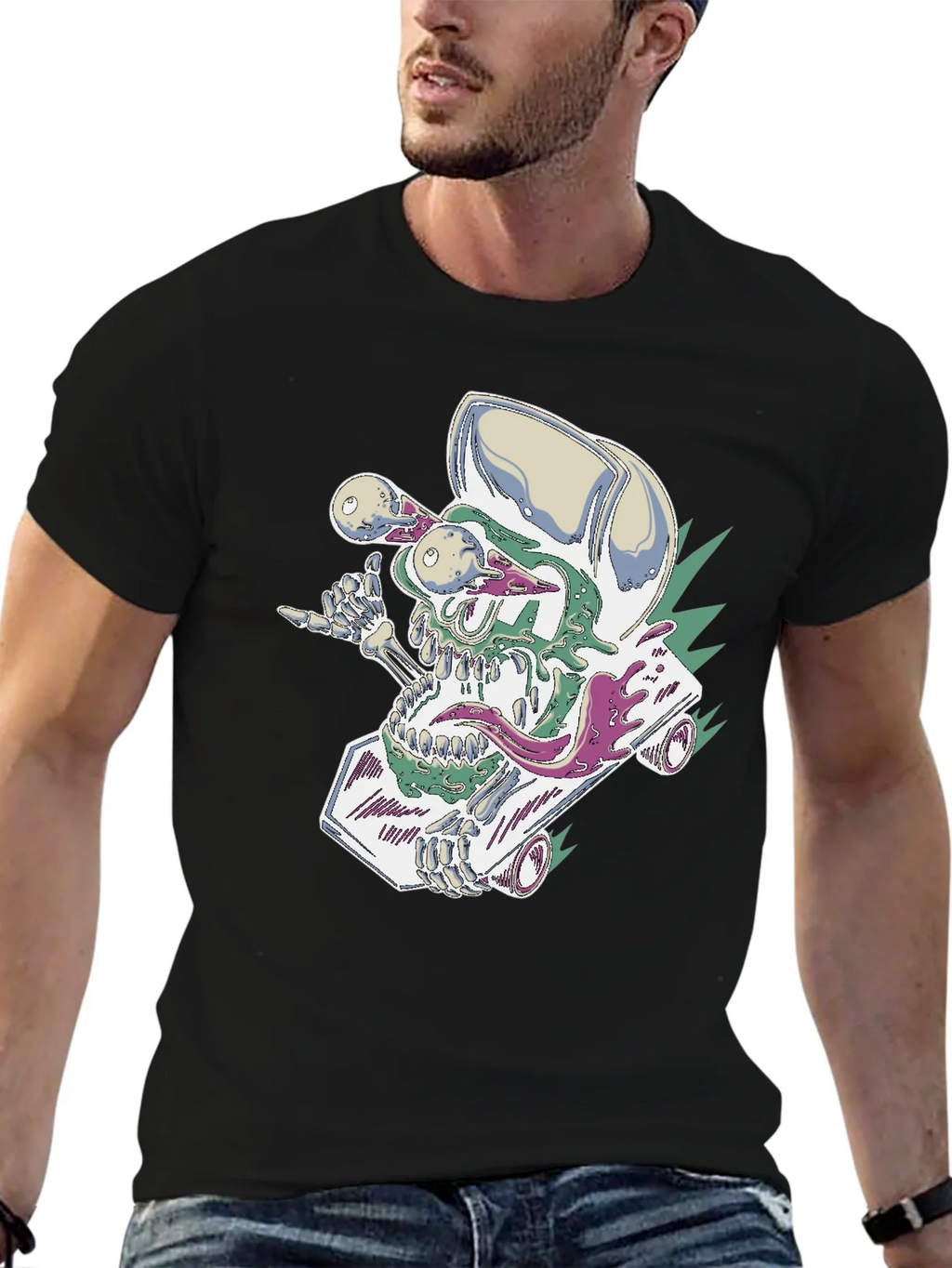 Skateboard Skull Tee - Cool Graphic Print product image 9