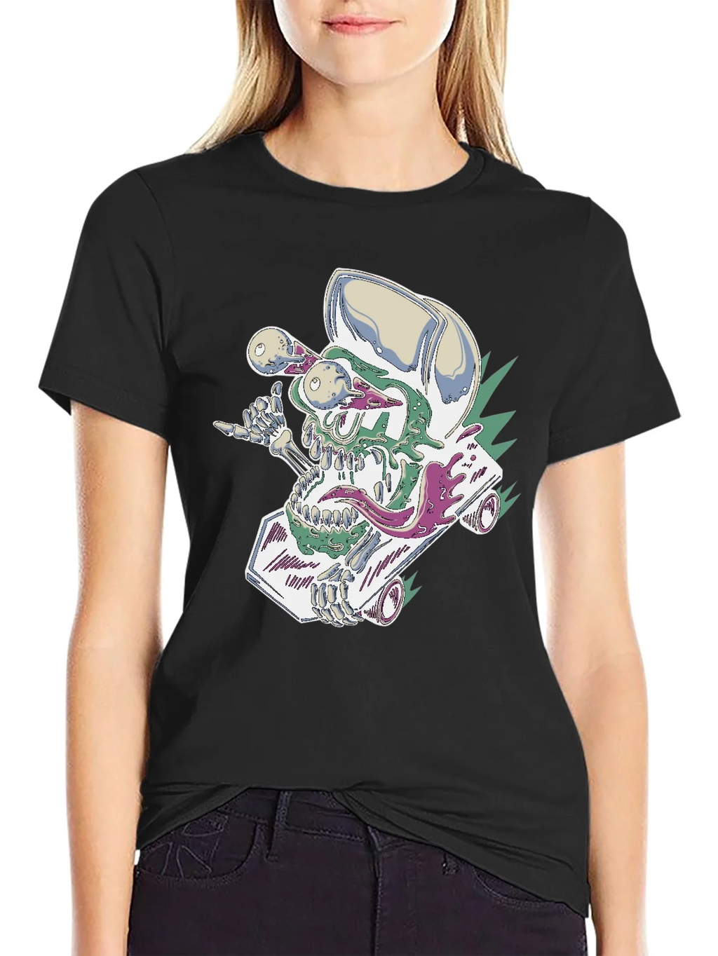Skateboard Skull Tee - Cool Graphic Print product image 5