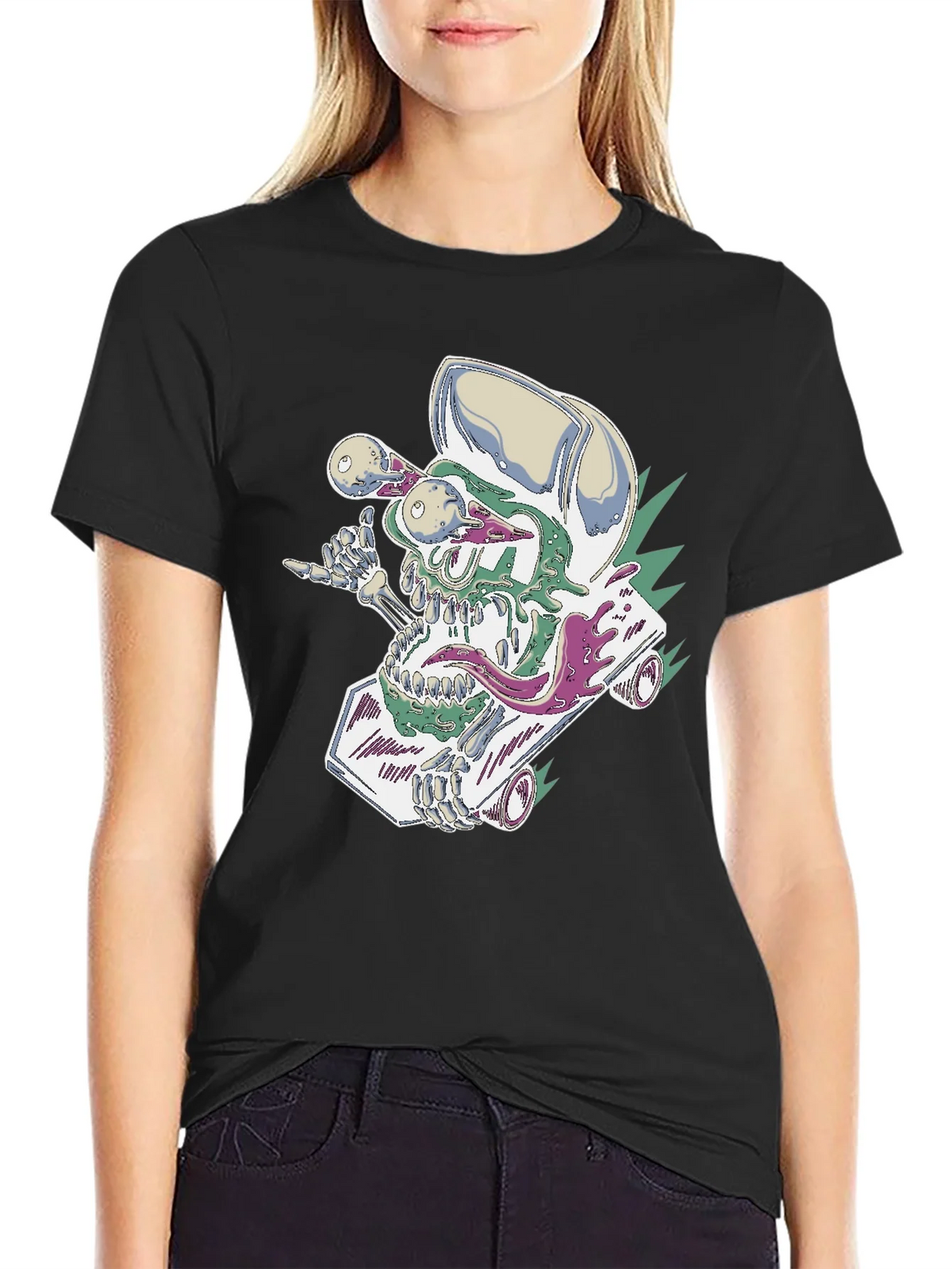 Skateboard Skull Tee - Cool Graphic Print product image 5
