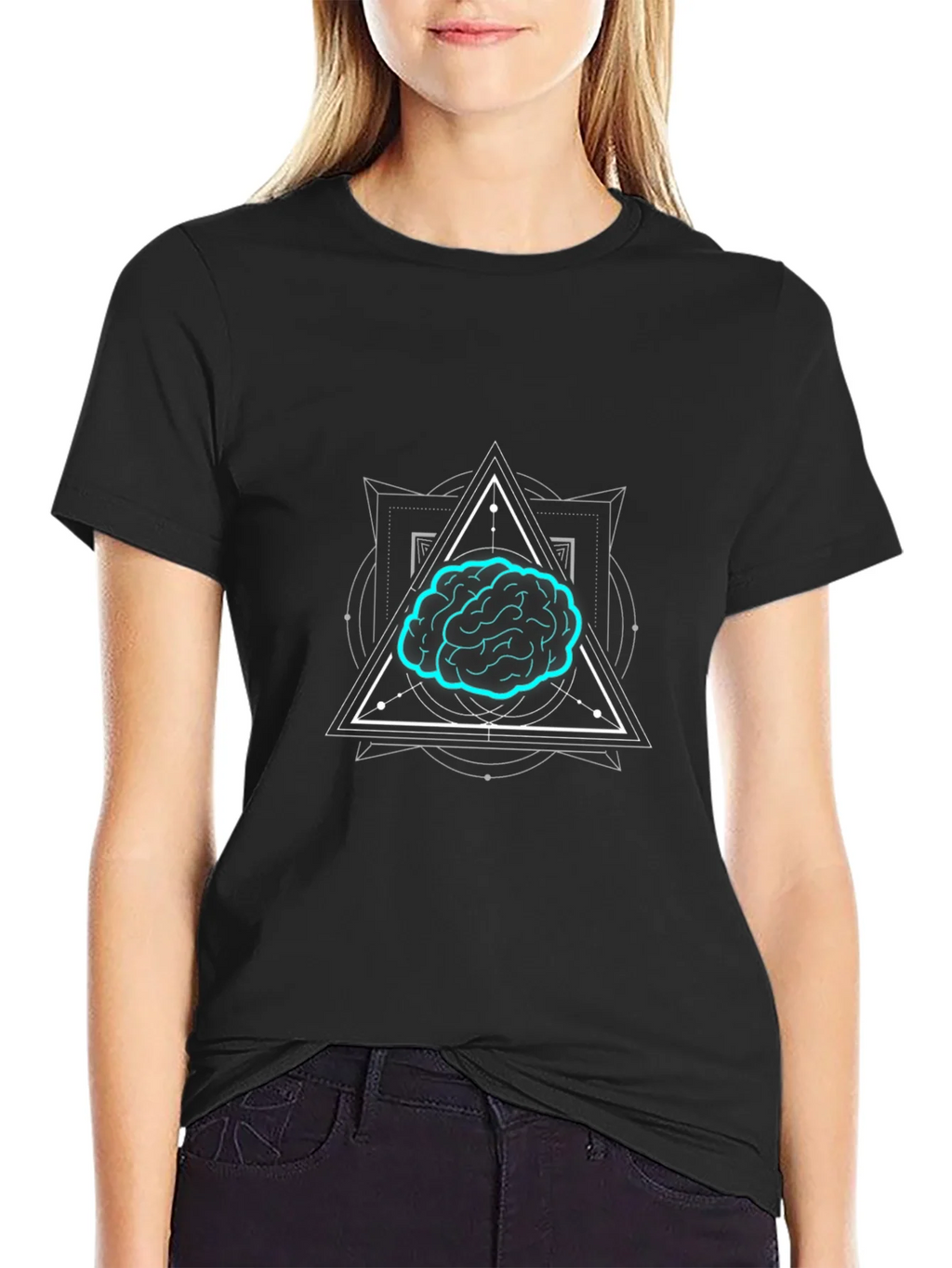 Brain Graphic T-Shirt - Black Cotton Tee for Men product image 5