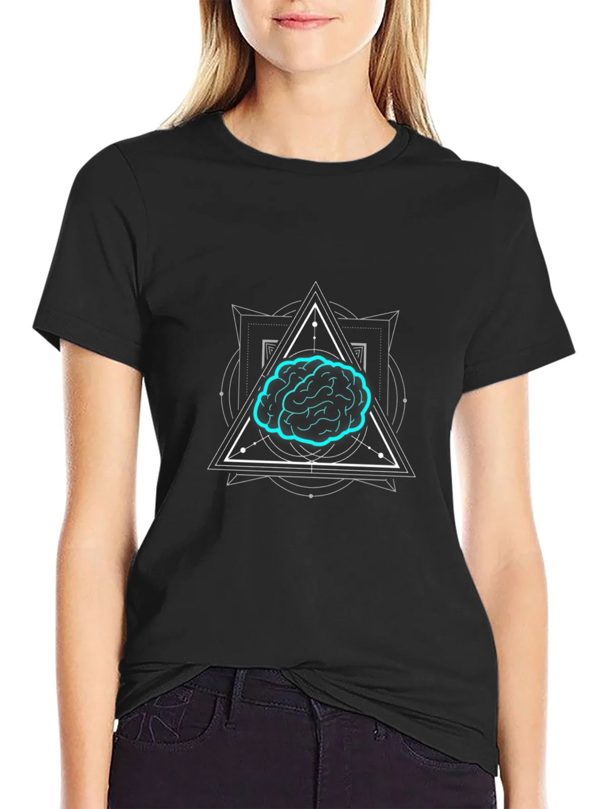 Brain Graphic T-Shirt - Black Cotton Tee for Men product image 5