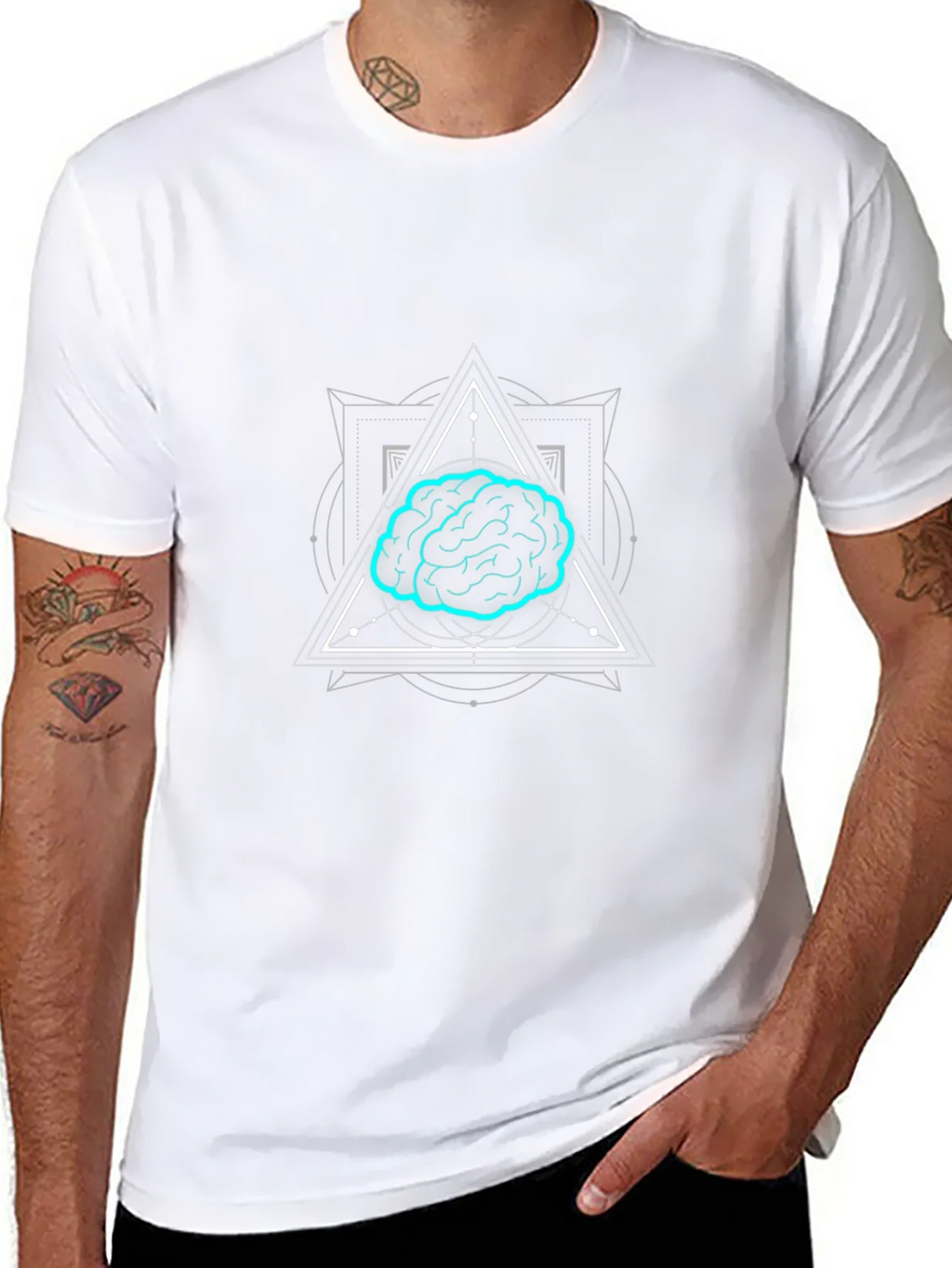 Brain Graphic T-Shirt - Black Cotton Tee for Men product image 10