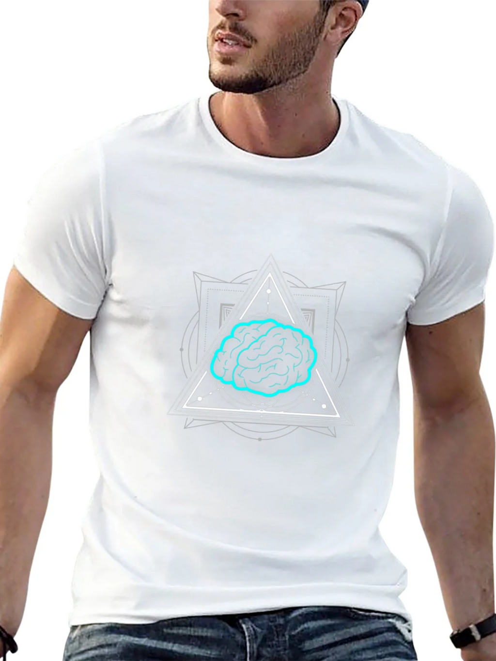 Brain Graphic T-Shirt - Black Cotton Tee for Men product image 4