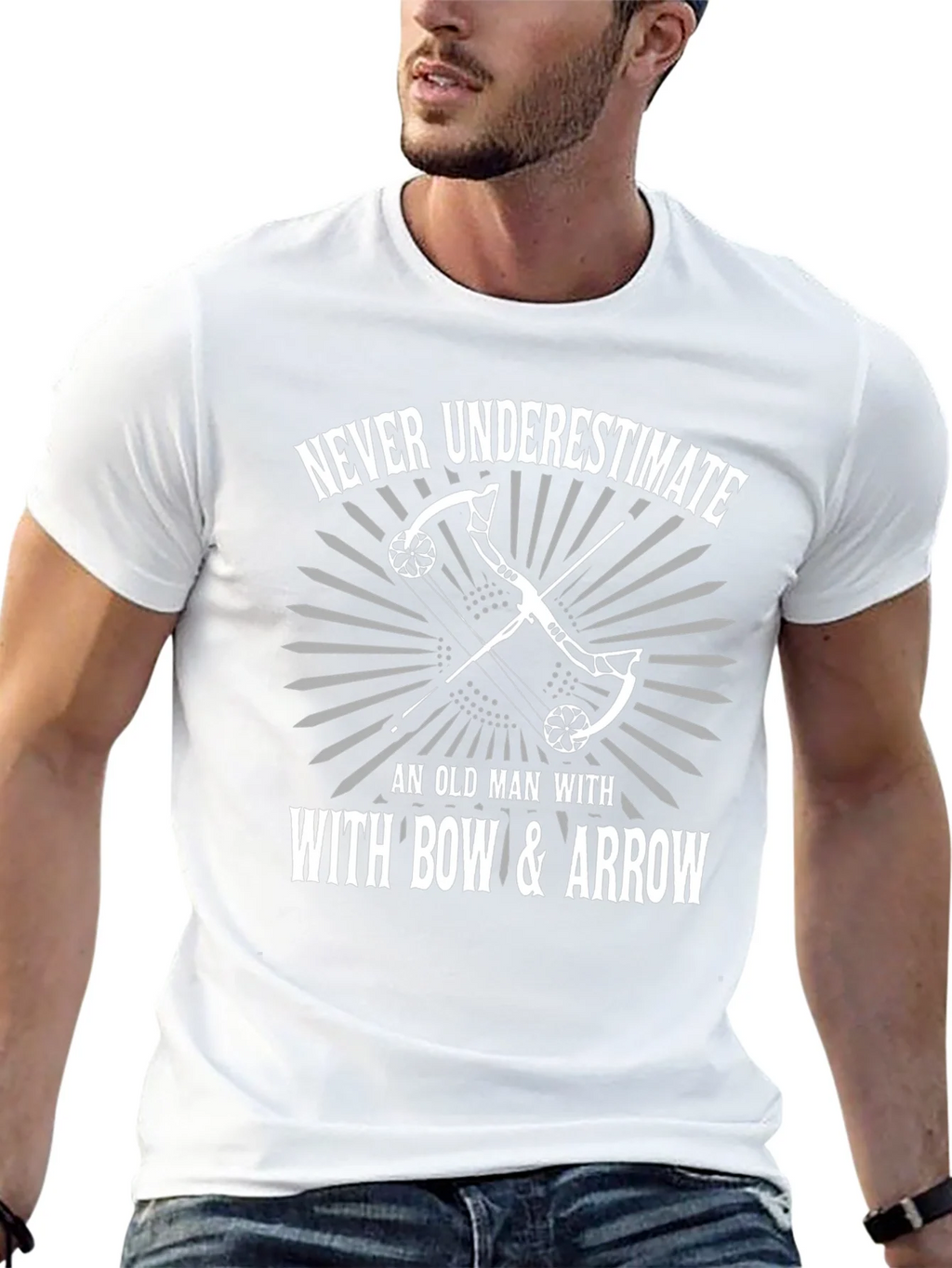 Never Underestimate Bow & Arrow Black T-Shirt product image 4
