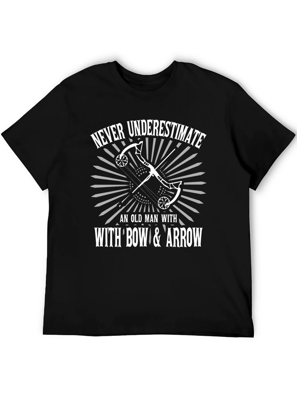 Never Underestimate Bow & Arrow Black T-Shirt product image 8