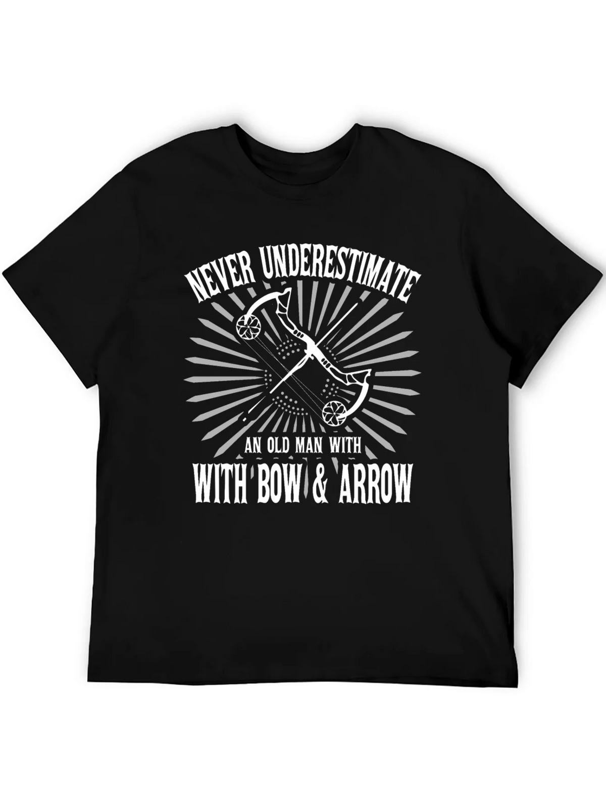 Never Underestimate Bow & Arrow Black T-Shirt product image 8