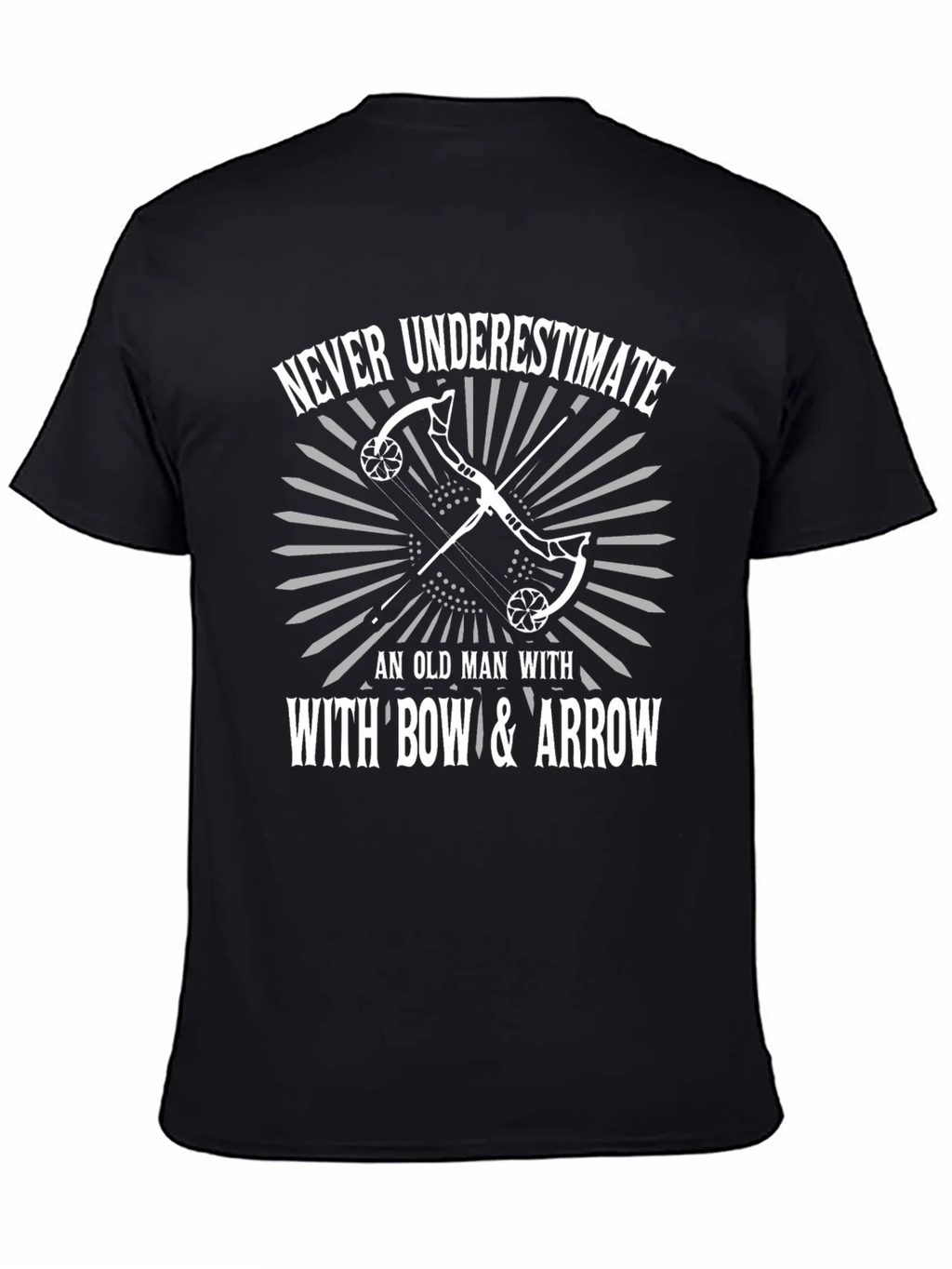 Never Underestimate Bow & Arrow Black T-Shirt product image 7