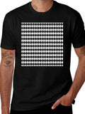 Modern Harlequin Pattern Black Crew Neck T-Shirt product image 1