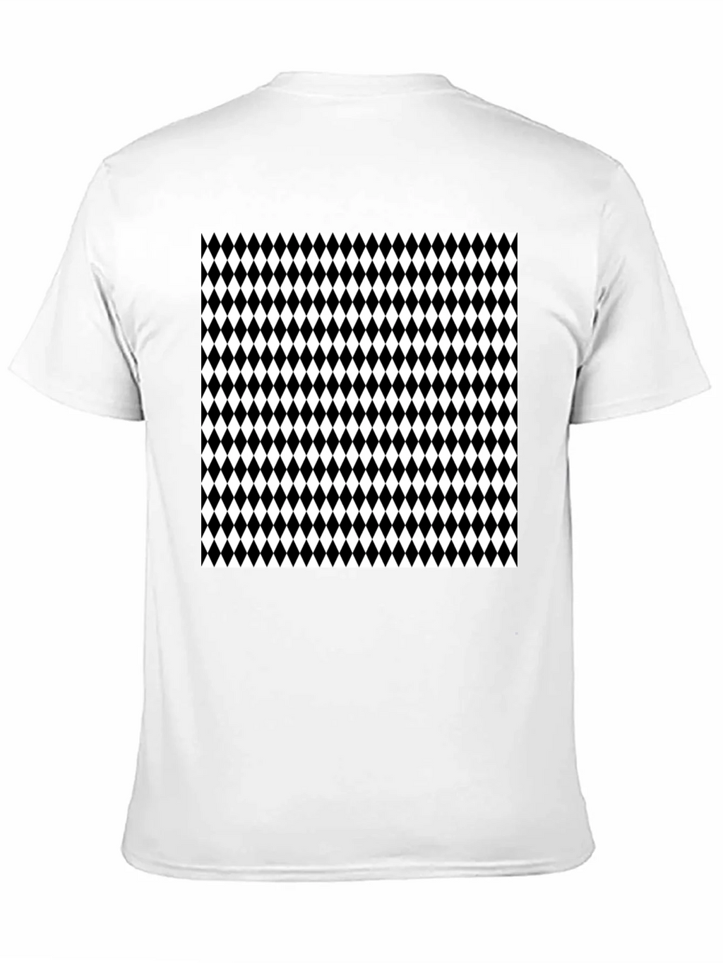 Modern Harlequin Pattern Black Crew Neck T-Shirt product image 2