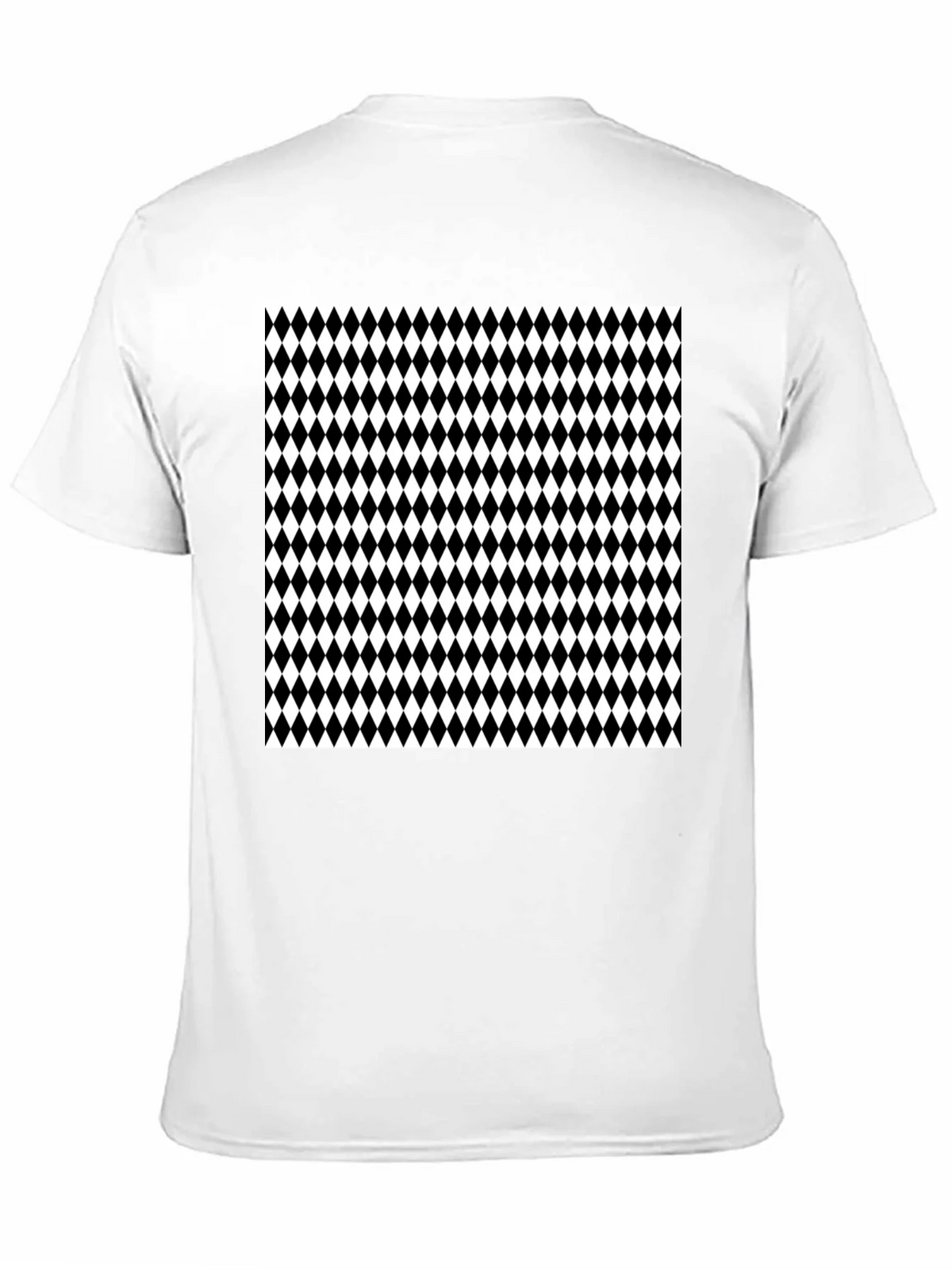 Modern Harlequin Pattern Black Crew Neck T-Shirt product image 2