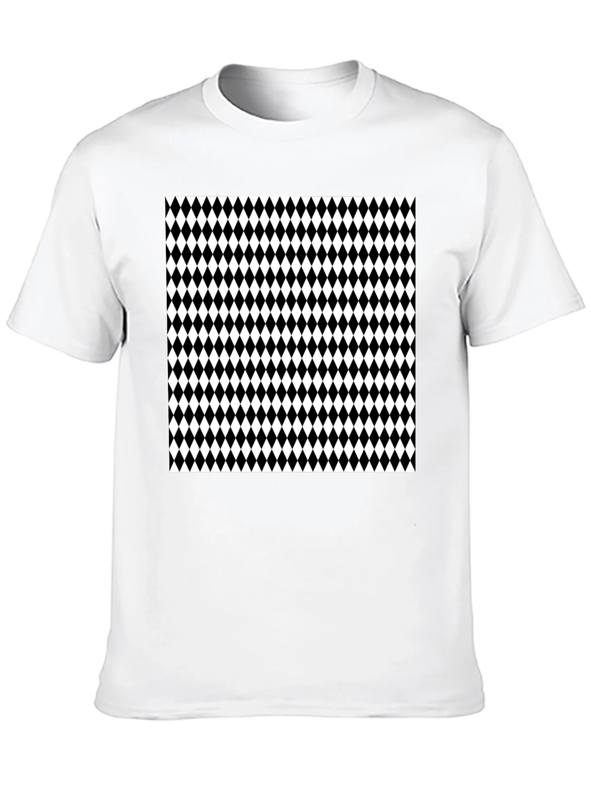 Modern Harlequin Pattern Black Crew Neck T-Shirt product image 12