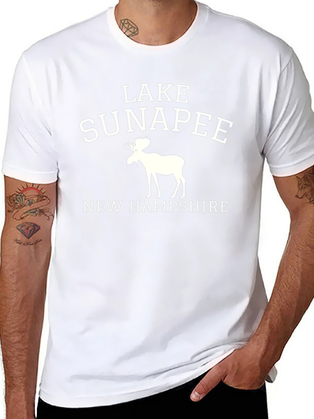 Lake Sunapee New Hampshire Black Graphic Tee product image 10
