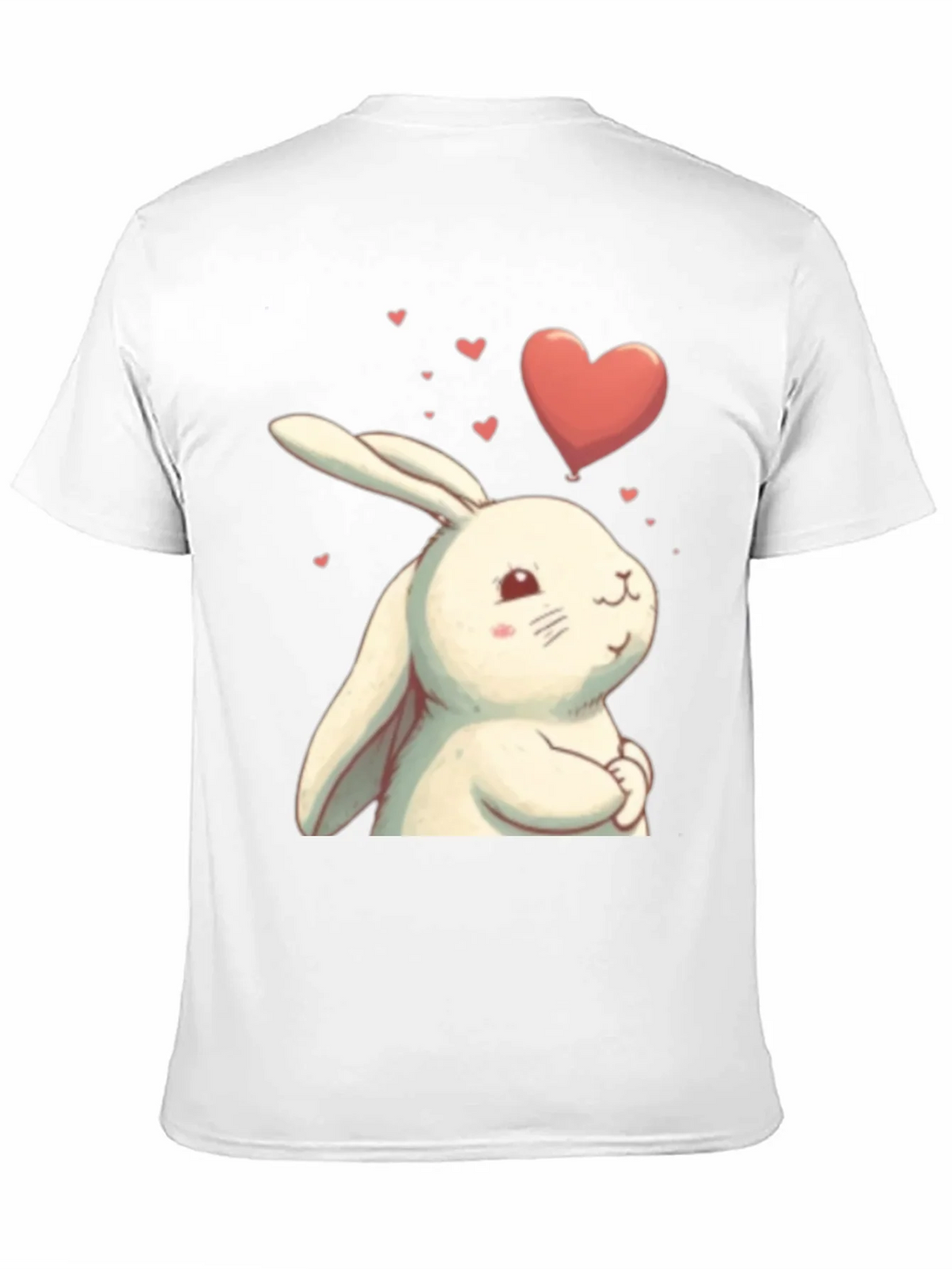 Cute Bunny Heart Graphic Black T-Shirt product image 2
