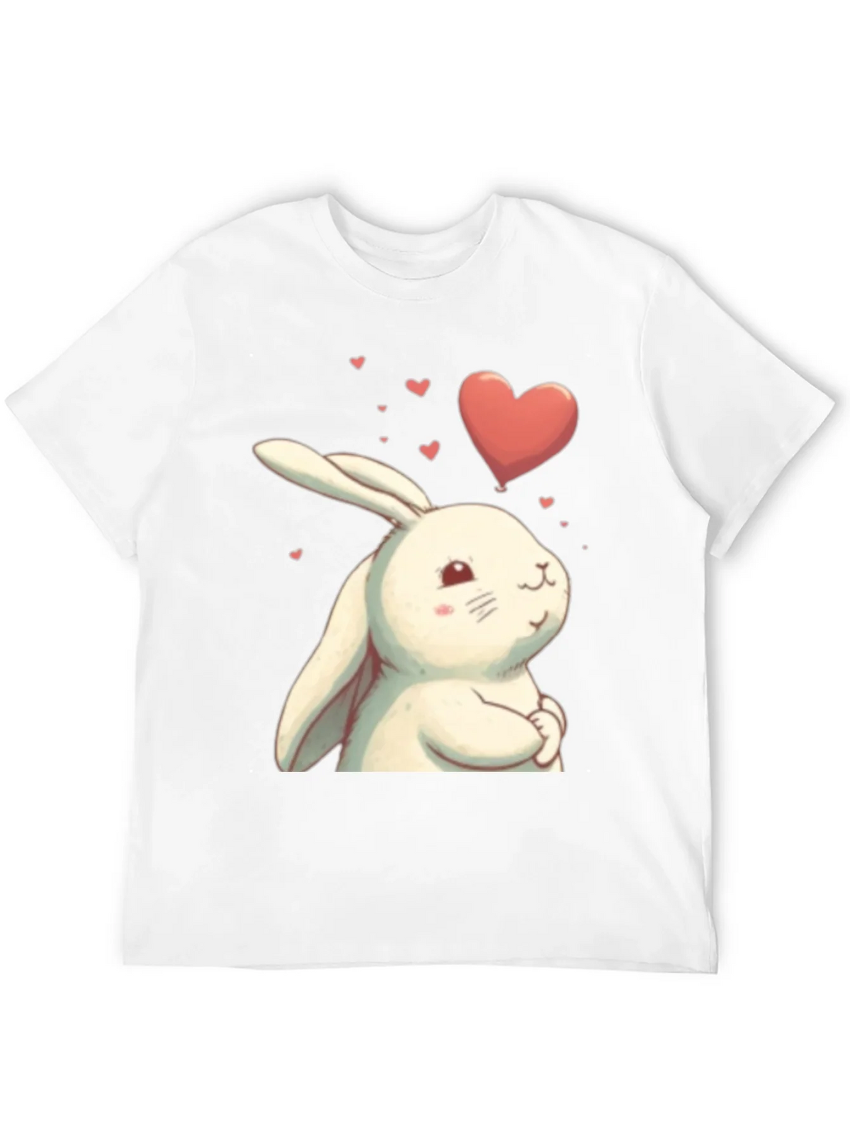 Cute Bunny Heart Graphic Black T-Shirt product image 3