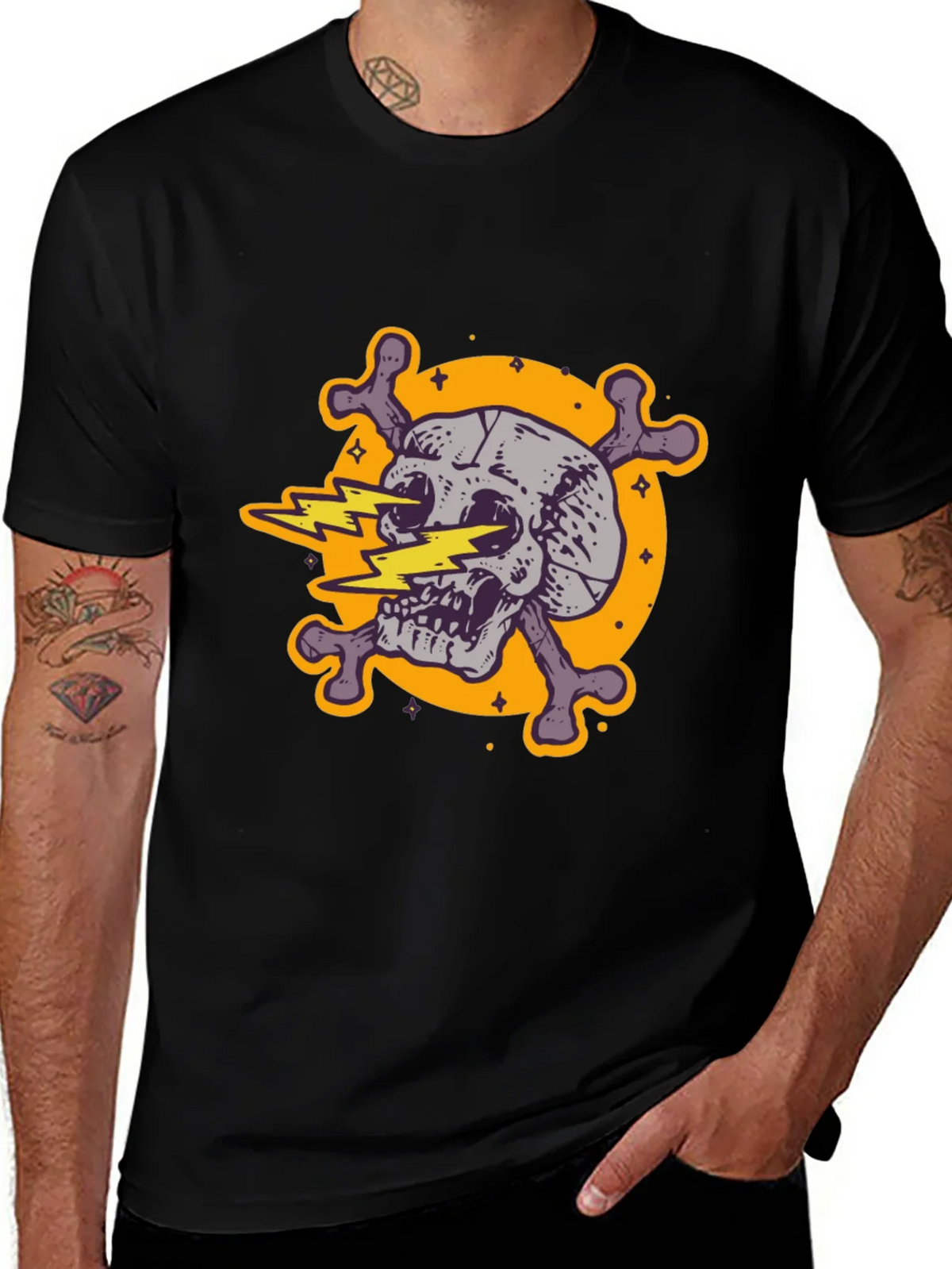 Skull & Crossbones Graphic Tee - Electric Design product image 1