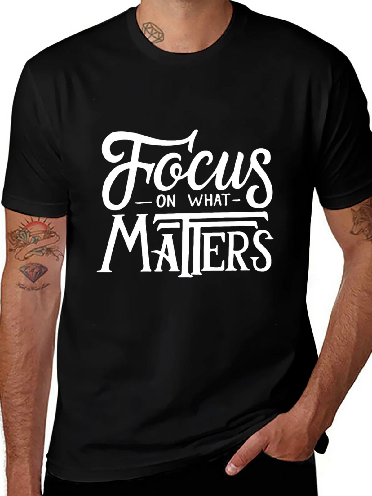 Focus on What Matters Black T-Shirt product image 1