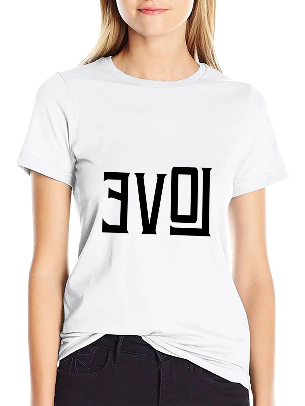Reversed Love Graphic Black T-Shirt product image 11