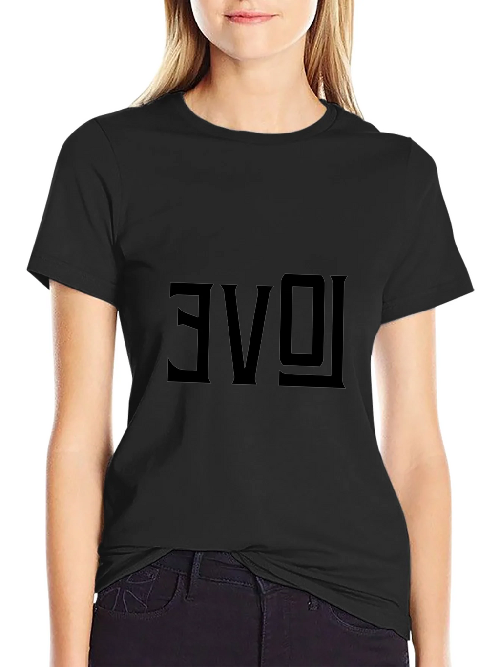 Reversed Love Graphic Black T-Shirt product image 5
