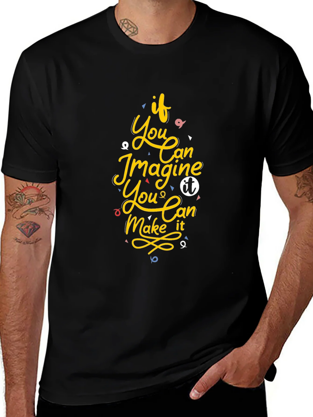 Inspirational Graphic Print Black T-Shirt product image 1