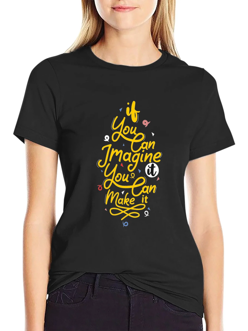 Inspirational Graphic Print Black T-Shirt product image 5