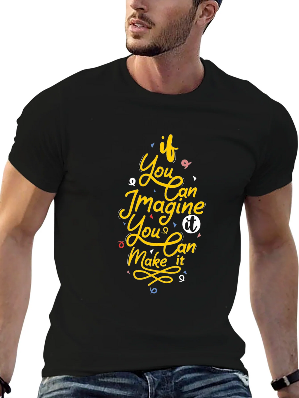 Inspirational Graphic Print Black T-Shirt product image 9