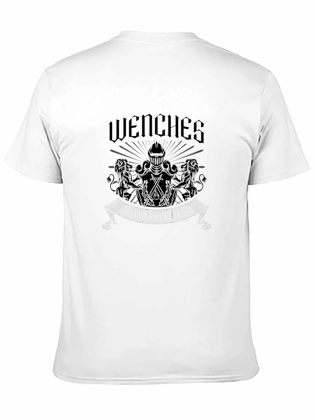 Wenches Diggeth Me Black T-Shirt - Medieval Knight Design product image 2