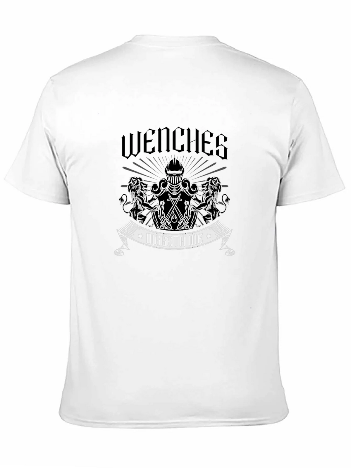 Wenches Diggeth Me Black T-Shirt - Medieval Knight Design product image 2