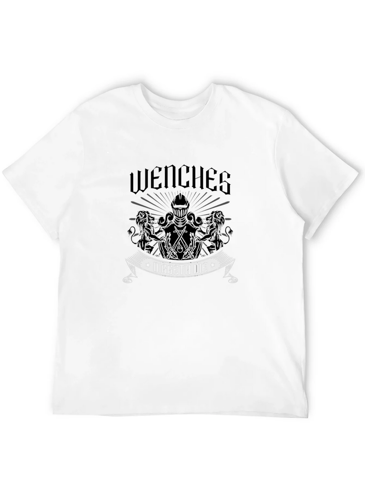 Wenches Diggeth Me Black T-Shirt - Medieval Knight Design product image 3