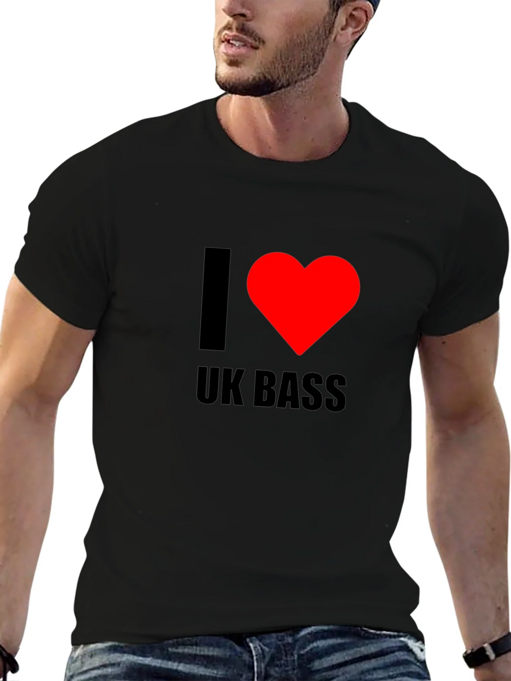 I Heart UK Bass Black T-Shirt product image 9