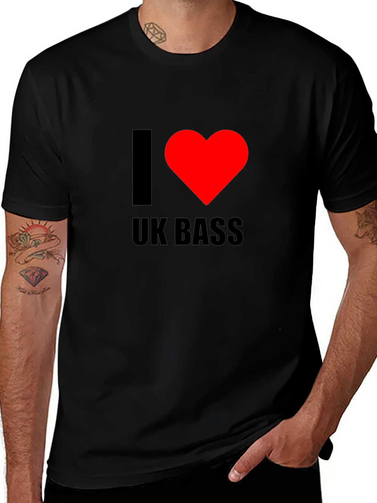 I Heart UK Bass Black T-Shirt product image 1