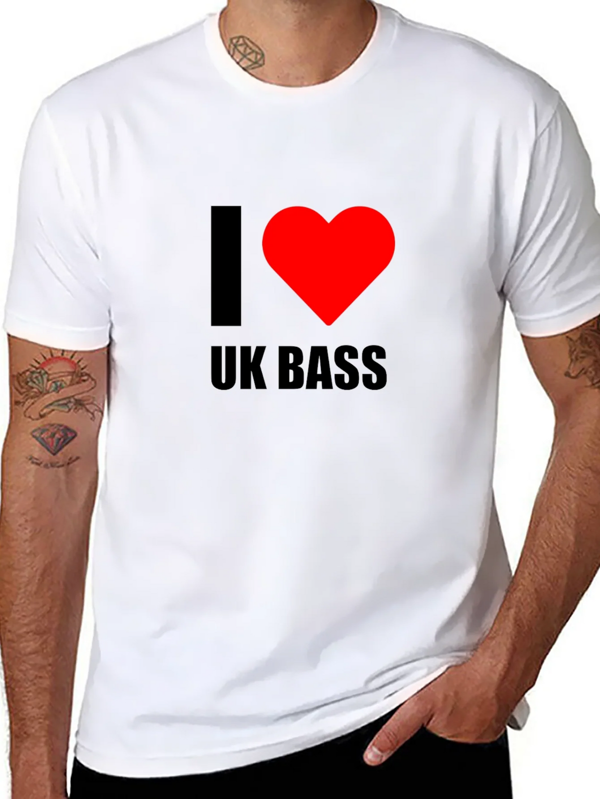 I Heart UK Bass Black T-Shirt product image 10