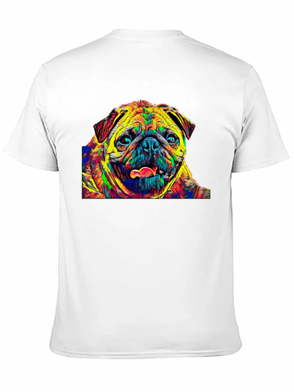 Colorful Pug Graphic T-Shirt - Black product image 2