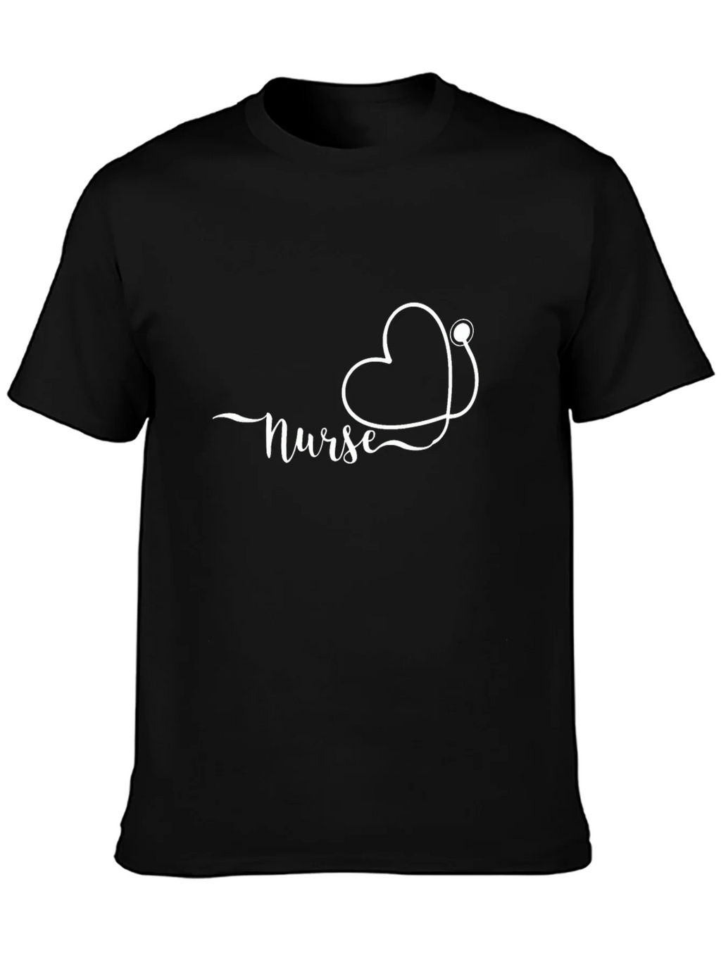Nurse Heart Stethoscope Black T-Shirt product image 6